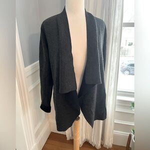Tahari Open Cardigan, Size L, blk/gry Nice Condition